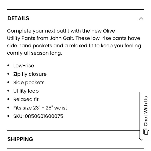 John Galt Brandy Melville Olive Low Rise Utility Pants cargo s - Picture 7 of 7